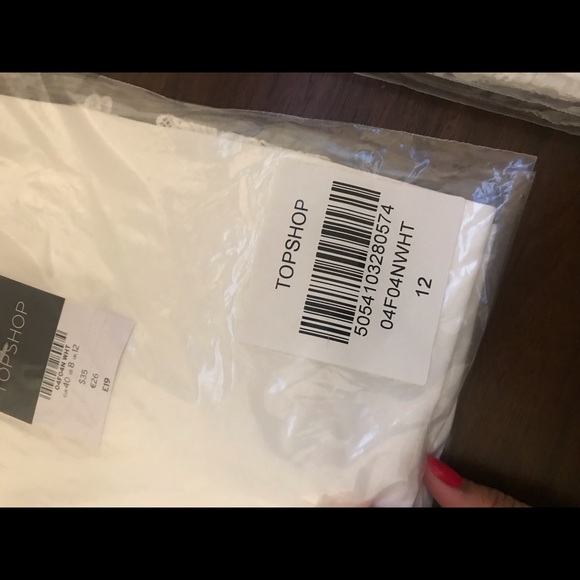NWT TOPSHOP Boxy Lace Trim Top White size 8 medium - Picture 7 of 7